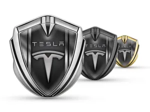 Tesla Insignia Autoadhesiva Limitada Estilo Moderna Borde